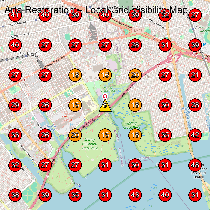 Arta Restoration GeoGrid visibility map for Construction Company in None